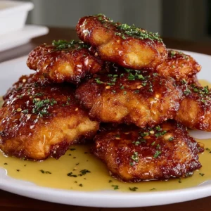 honey garlic chicken fritters