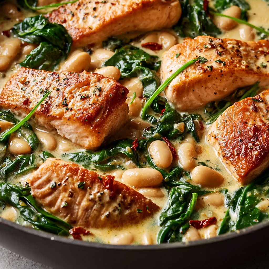 Creamy One-Pan Salmon with Beans: A Protein-Packed Comfort Dinner