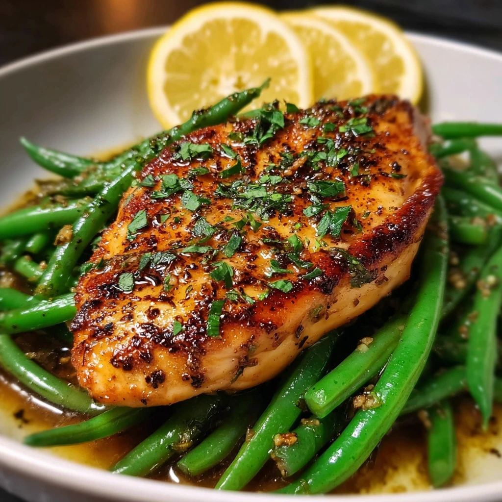 Lemon Garlic Butter Chicken and Green Beans Skillet