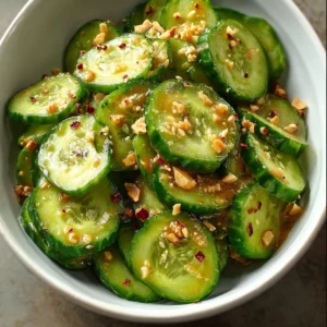Cucumbers in Spicy Peanut Sauce