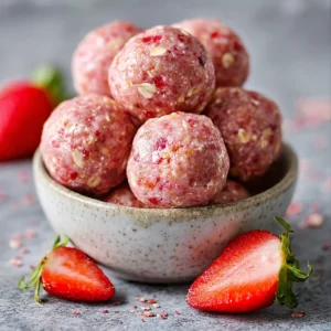 Delicious Strawberry Cheesecake Protein Balls