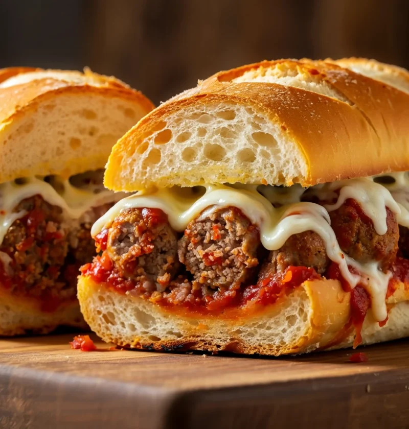 Best Cheesy Meatball Subs Recipe Easy Homemade Meatball Sub Cheese Gluten-free Cheesy Meatball Sub Recipe Keto Cheesy Meat...