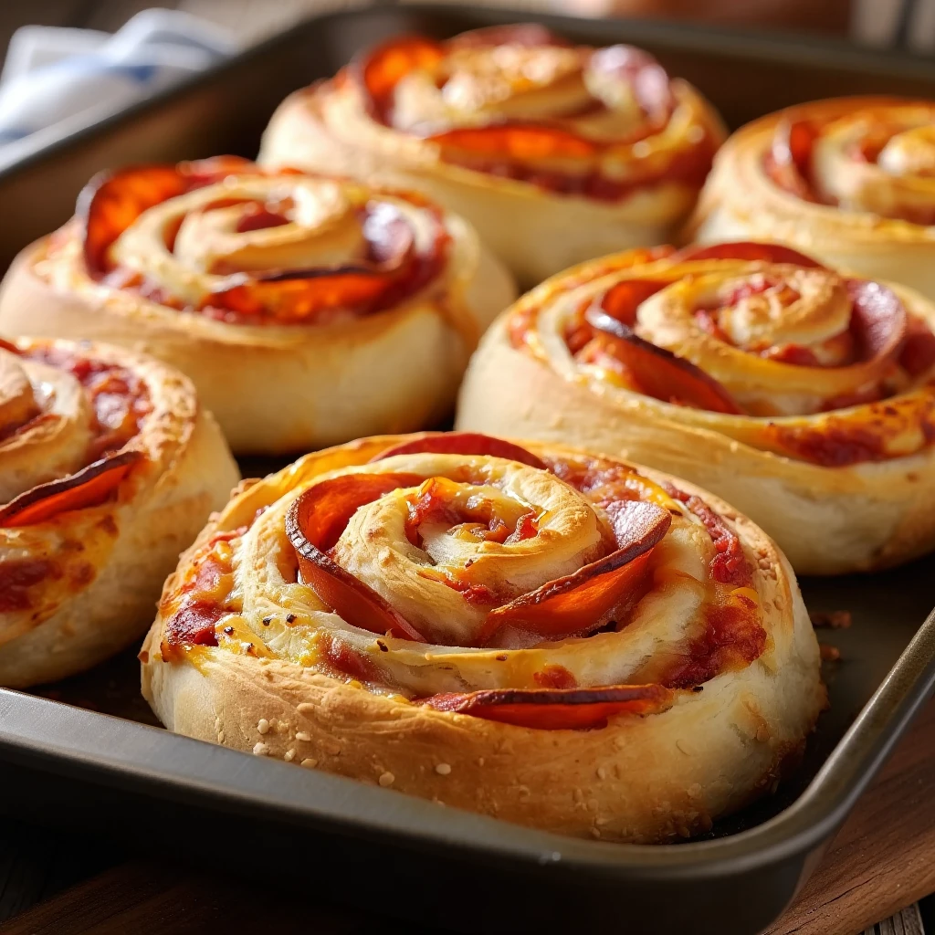 Tasty Pepperoni Pizza Rolls with Flaky Dough