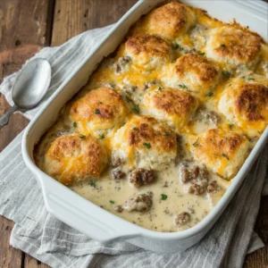 Biscuits and Gravy Breakfast Casserole Recipe