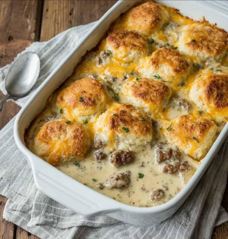 Biscuits Gravy Breakfast Casserole Recipe