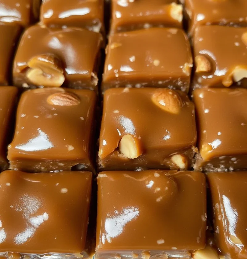 Caramel Nut Fudge Squares