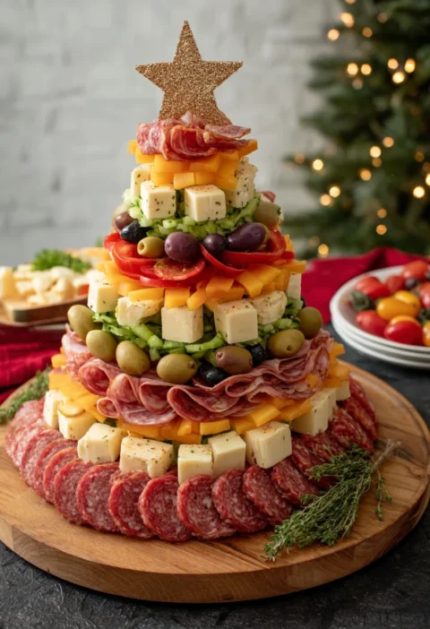 Charcuterie Tree Recipe For Christmas Easy Charcuterie Tree Tutorial DIY Charcuterie Tree Guide Charcuterie Tree Ingredien...