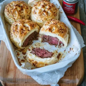 cheesy baked puff pastry rolls with shredded beef