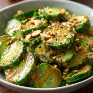 Cucumbers in Spicy Peanut Sauce
