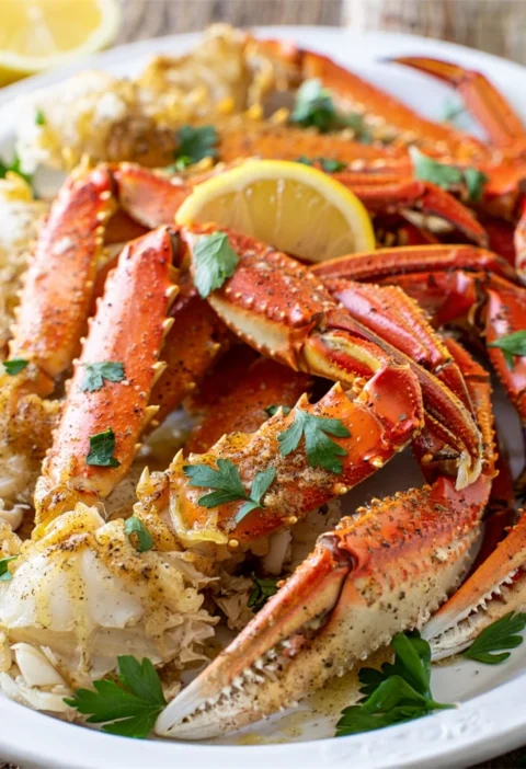 Easy Oven-baked Crab Legs Recipe Best Temperature For Baking Crab Legs How To Prepare Crab Legs Before Baking Homemade Gar...