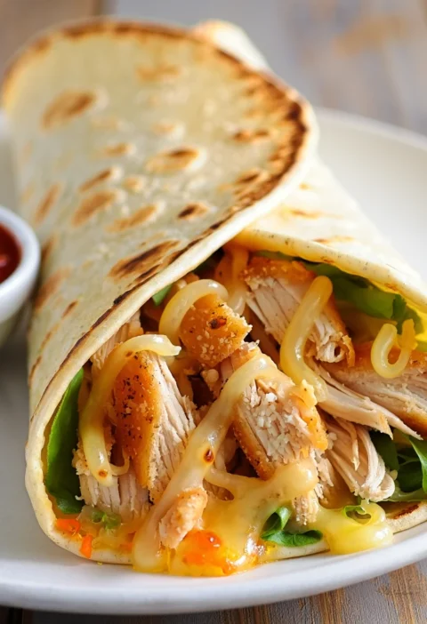 Ooey-gooey Cheesy Garlic Chicken Wraps Recipe Best Cheesy Garlic Chicken Wrap Ideas How To Make Cheesy Garlic Chicken Wrap...