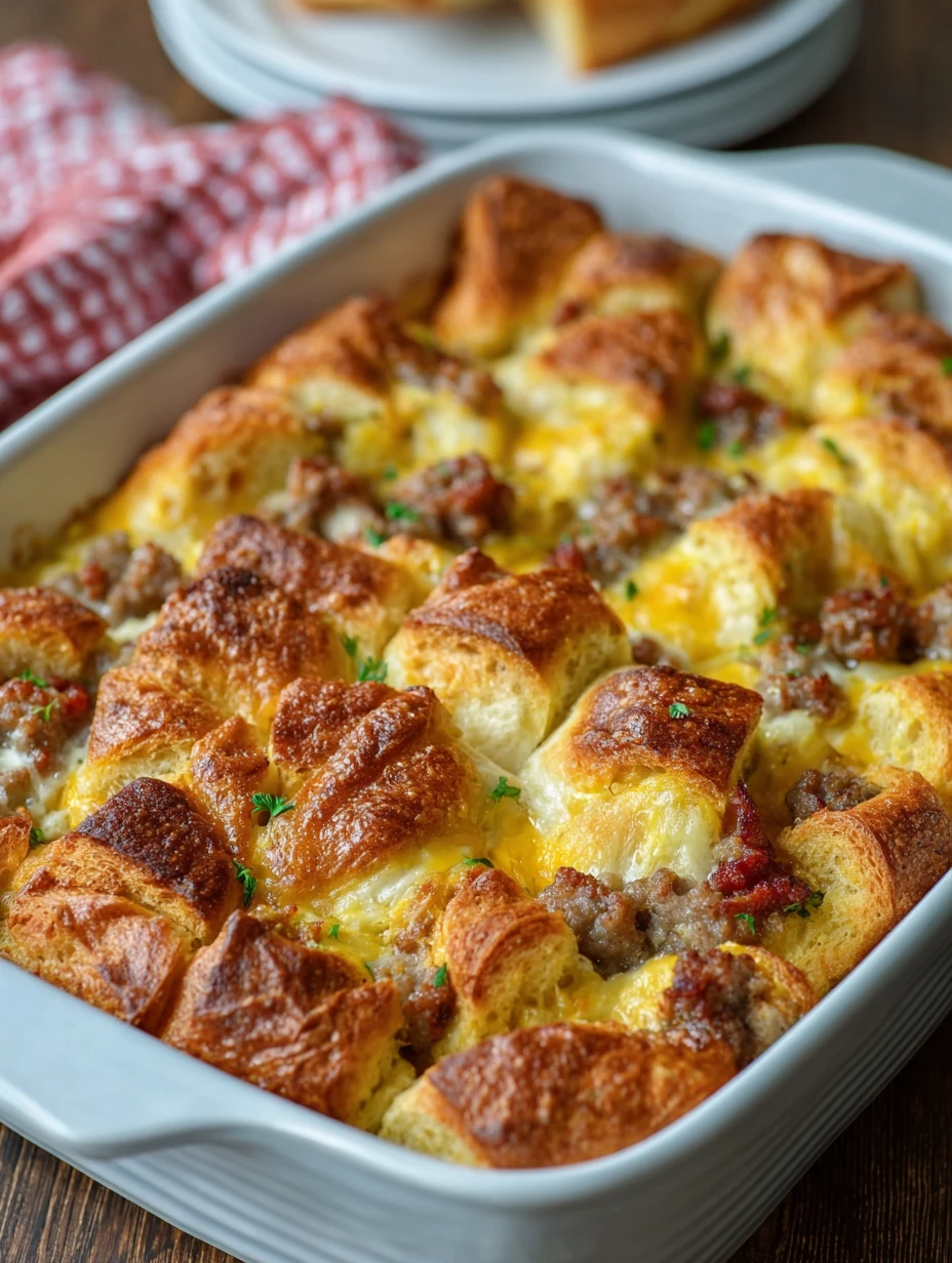 Overnight Croissant Breakfast Casserole Recipe