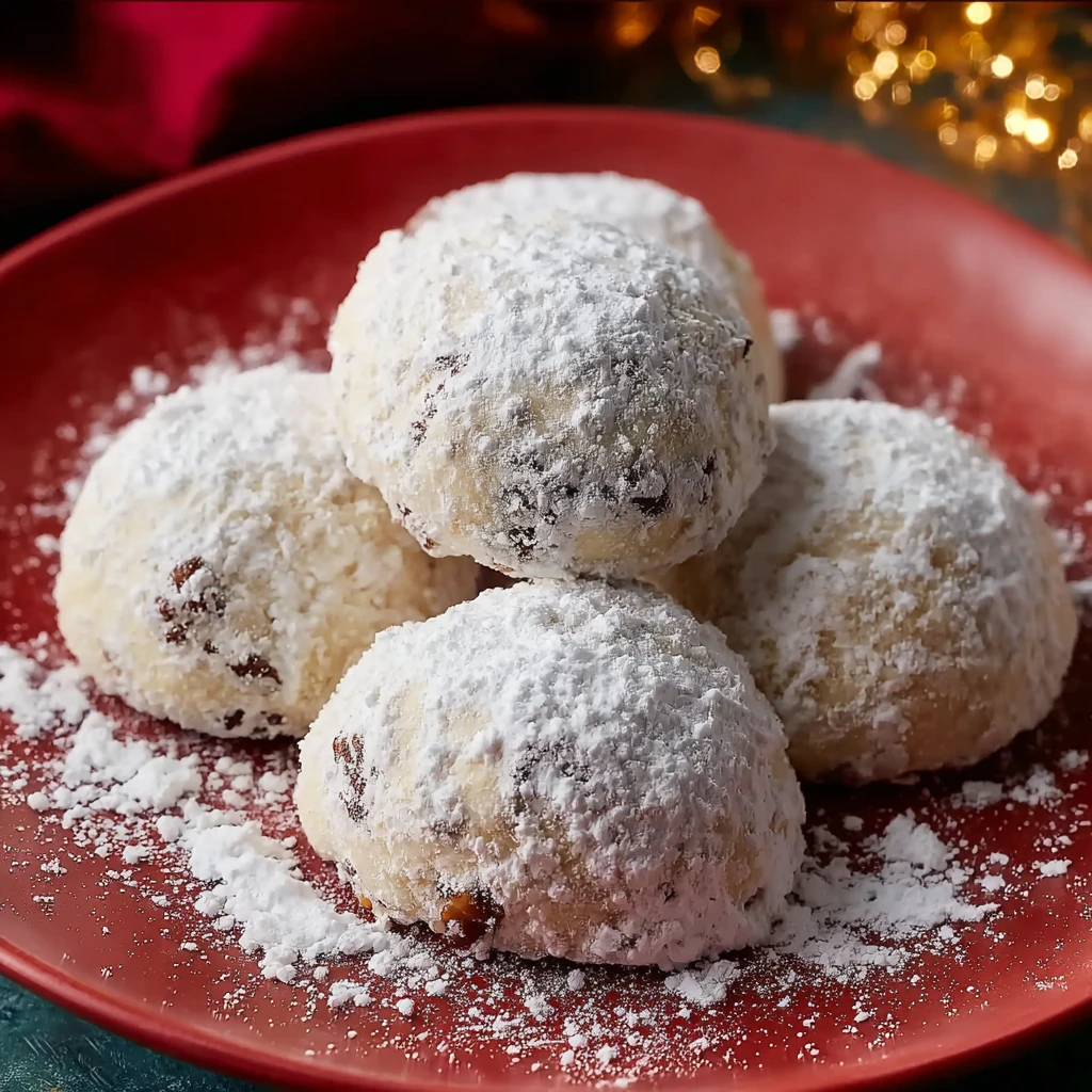 Pecan Russian Tea Cakes with Chocolate