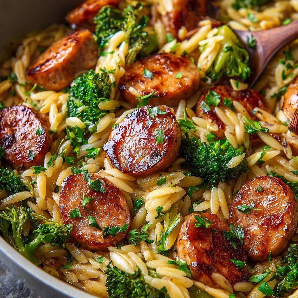30 Minutes Chicken Sausage Orzo