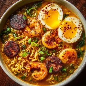 Spicy Jalapeño Cheddar Sausage & Shrimp Ramen