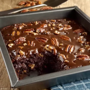 chocolate pecan fudge cake