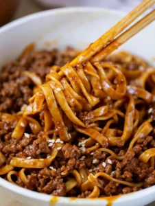 Mongolian Ground Beef Noodles