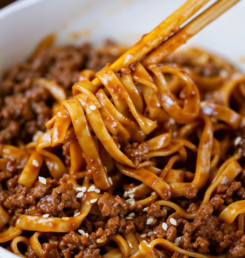 Best Mongolian Ground Beef Noodles Recipe Mongolian Beef Noodle Bowl Easy Healthy Mongolian Ground Beef Stir Fry Gluten-fr...