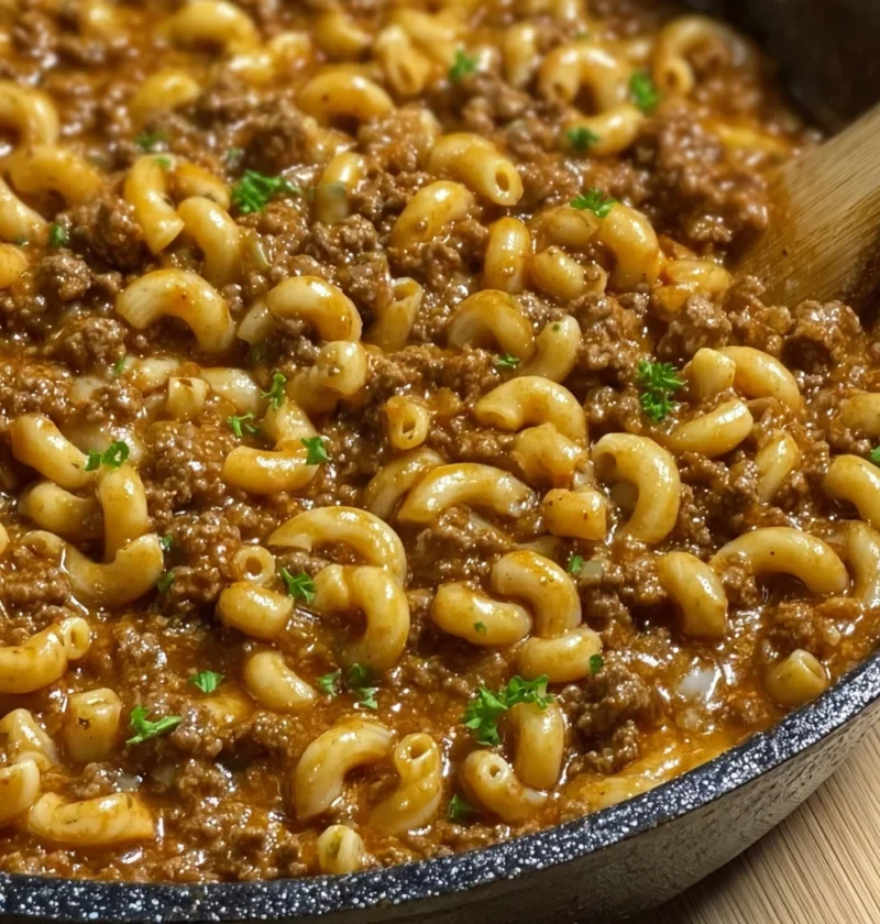 Classic Beef Elbow Macaroni Skillet