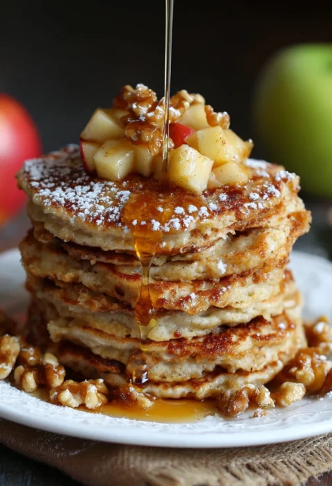 Apple Pie Pancakes Vanilla Maple Syrup