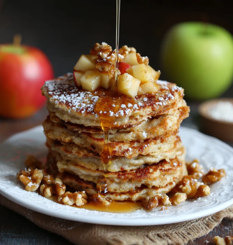 Apple Pie Pancakes Vanilla Maple Syrup