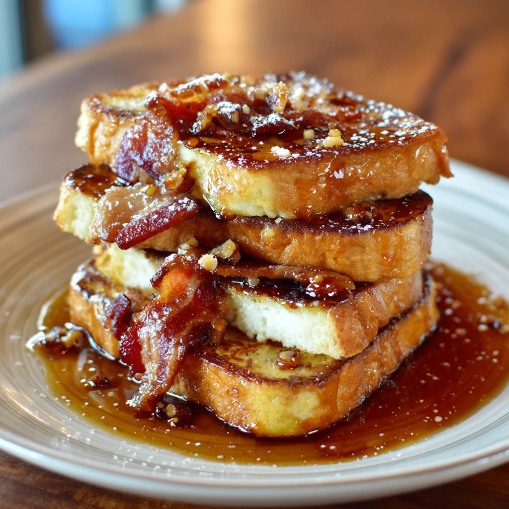 Bourbon Maple Bacon French Toast : Sweet, Smoky & Sinfully Delicious