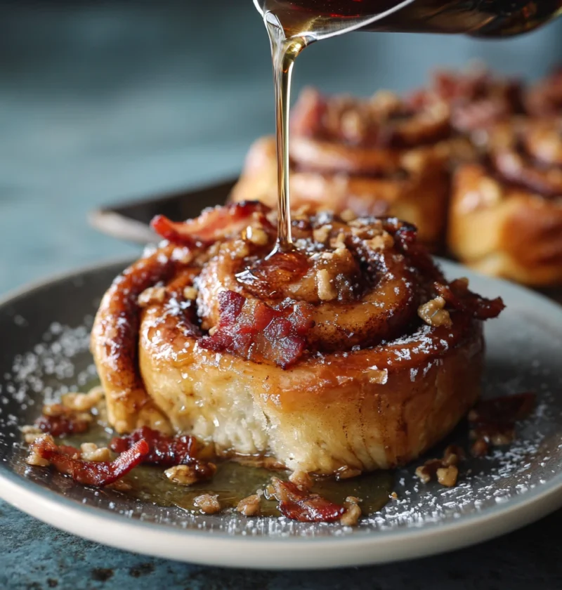 Bourbon Maple Bacon Cinnamon Rolls Sweet Morning
