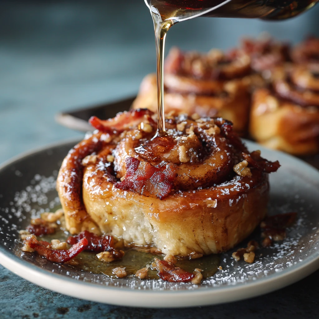 Bourbon Maple Bacon Cinnamon Rolls for a Sweet Morning