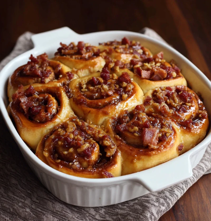 Bourbon Maple Bacon Cinnamon Rolls Recipe Delicious