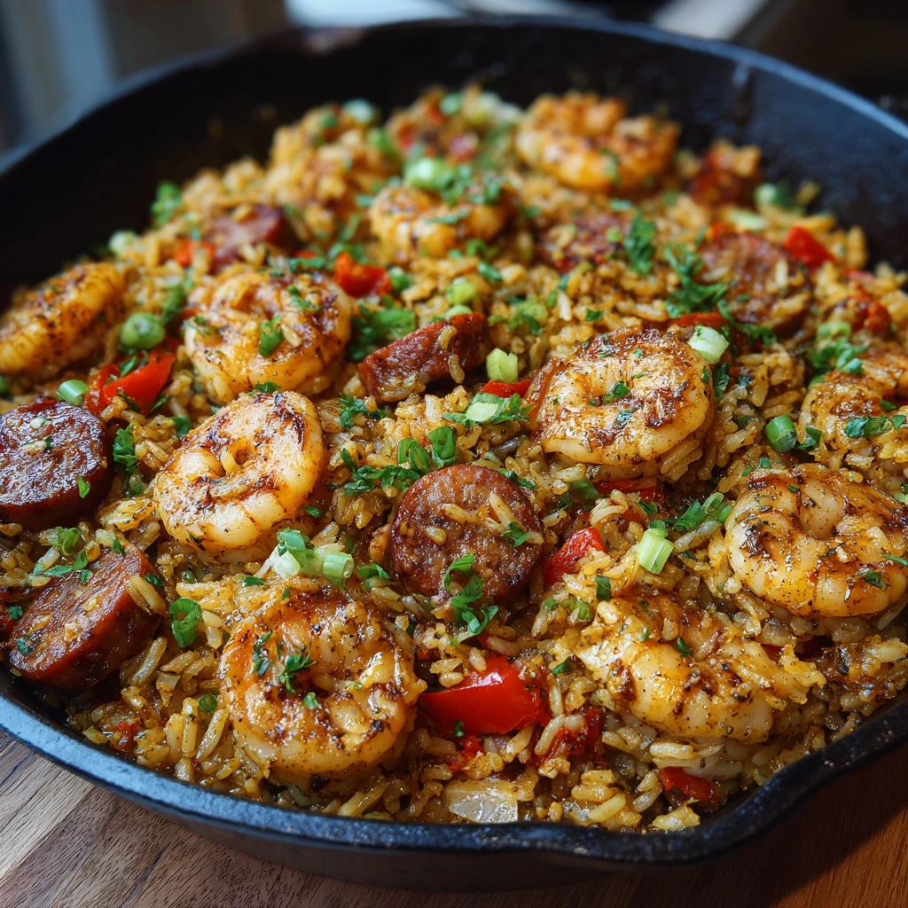 Cajun Dirty Rice with Juicy Shrimp & Sausage