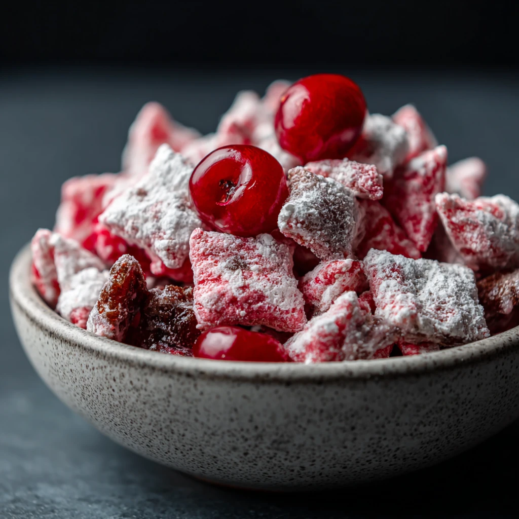 Cherry Cheesecake Puppy Chow : Sweet No Bake Dessert