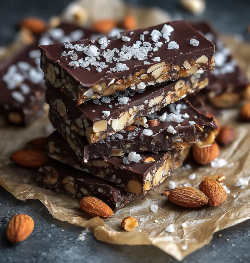 Crunchy Dark Chocolate Sea Salt Nut Bars