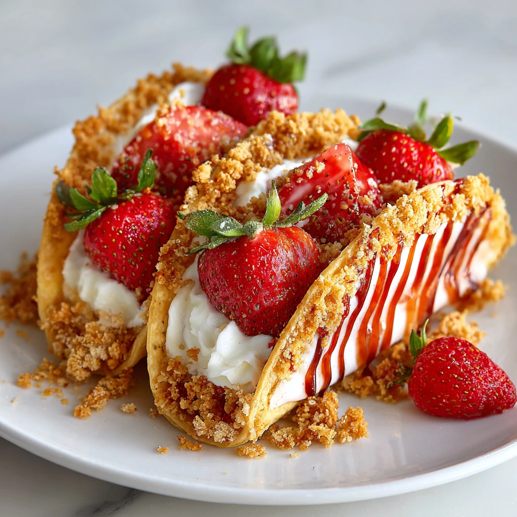 Delicious Strawberry Crunch Cheesecake Tacos : Sweet and Crunchy Treat