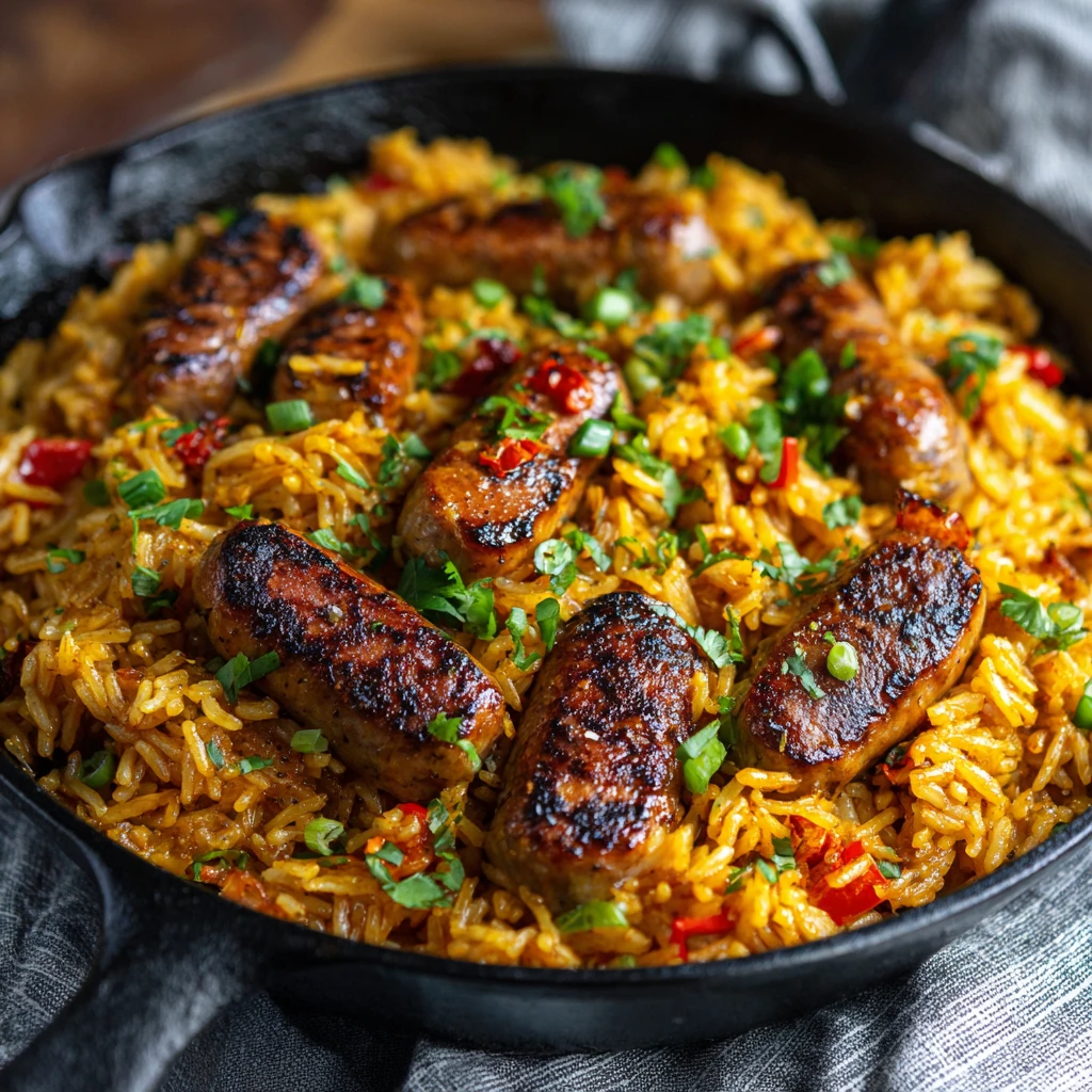 Easy One-Pan Cajun Honey Garlic Sausage & Rice