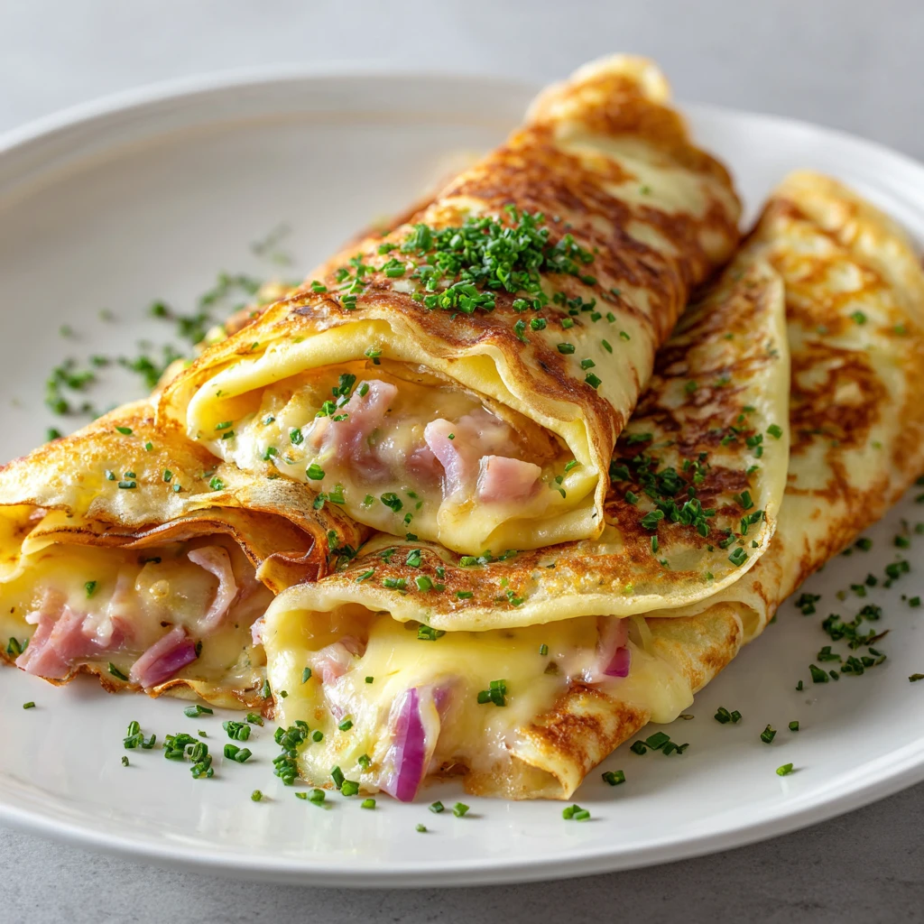 Ham Cheese French Crêpes For Brunch