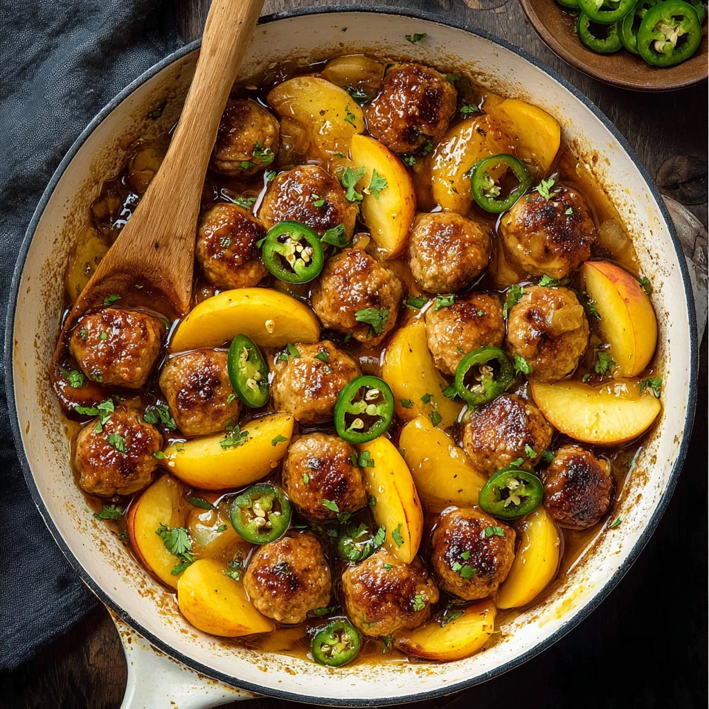Jalapeño Peach Chicken Meatballs