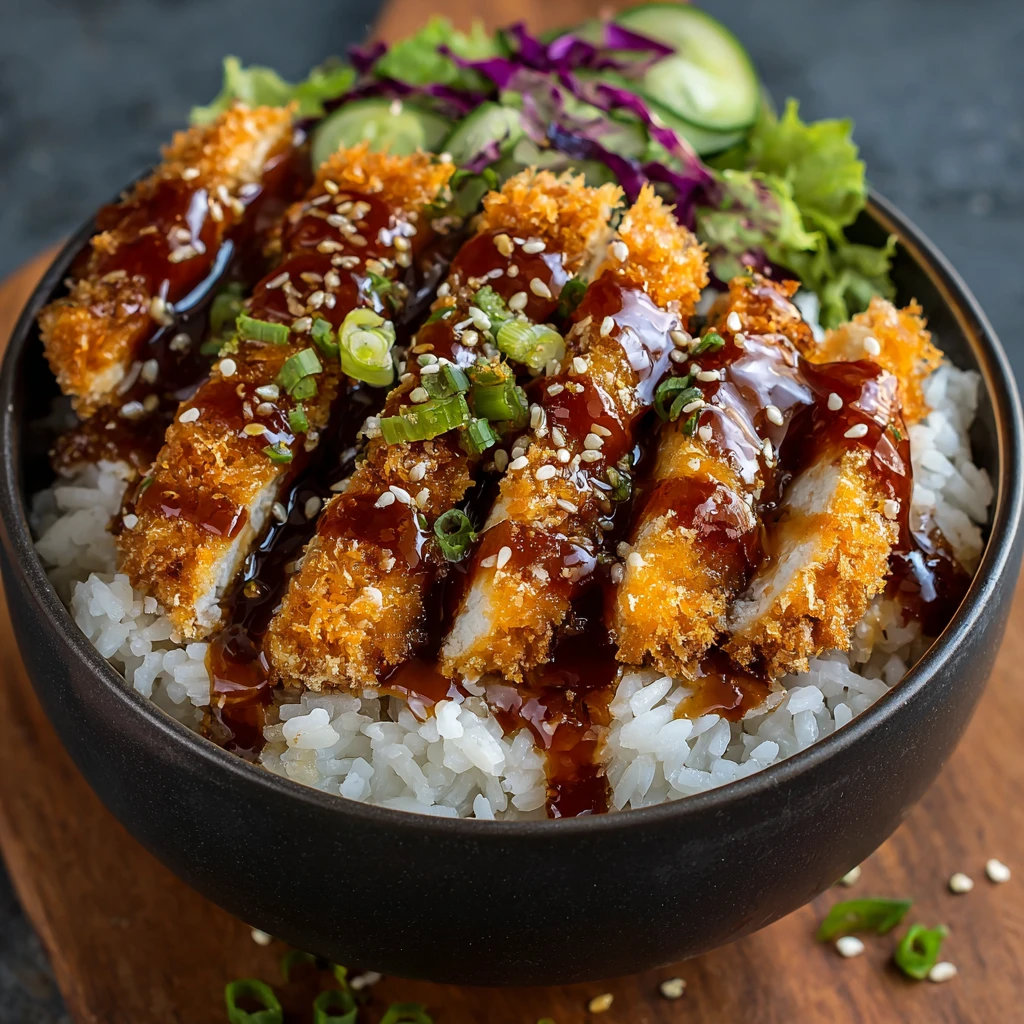 Japanese Katsu Bowls with Tonkatsu Sauce