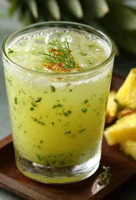Pineapple Cucumber Homemade Refreshing Drink