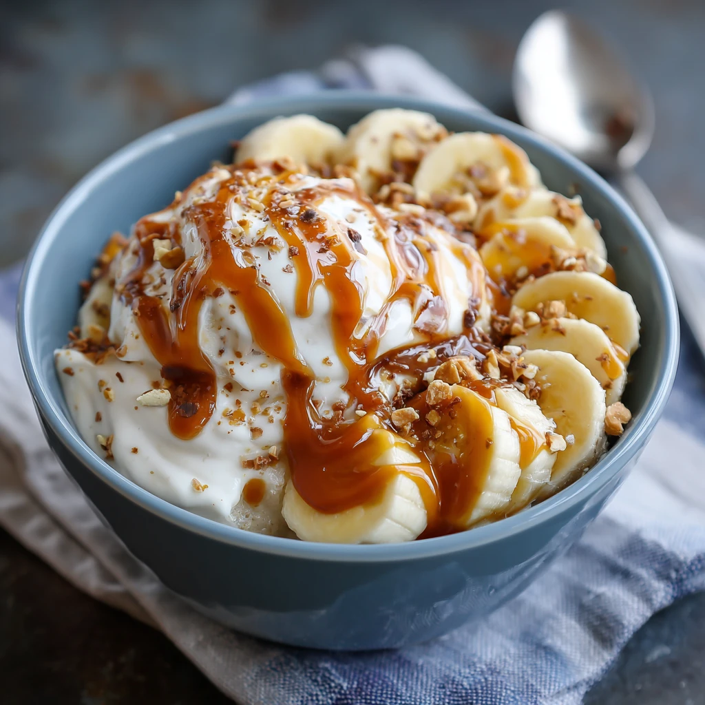 Salted Caramel Banana Yogurt Bowl