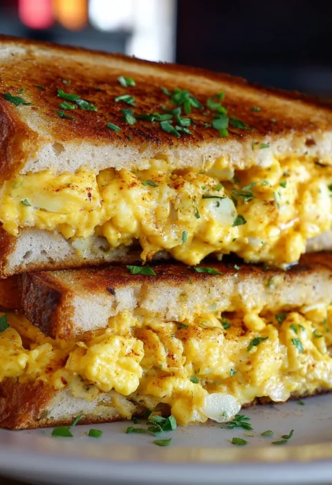 Scrambled Egg Grilled Cheese Sandwich