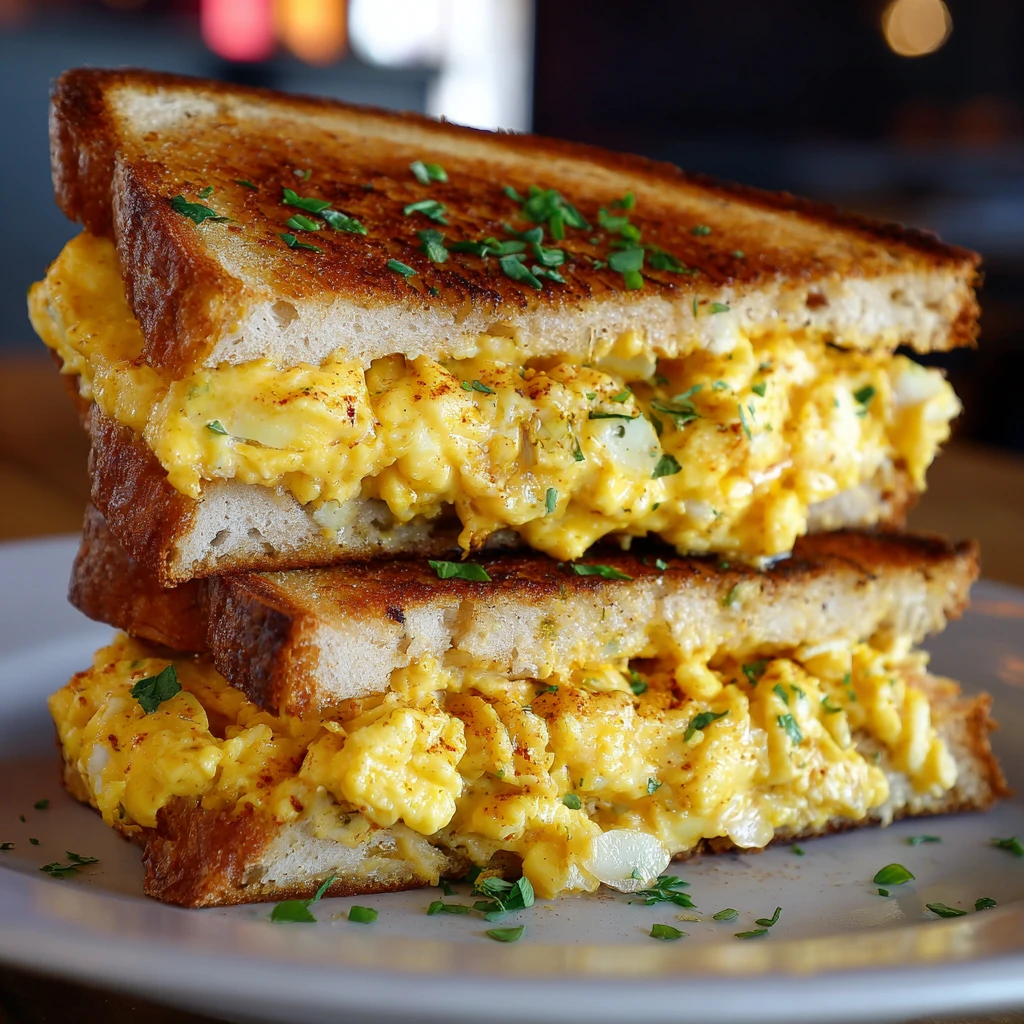 Scrambled Egg Grilled Cheese Sandwich