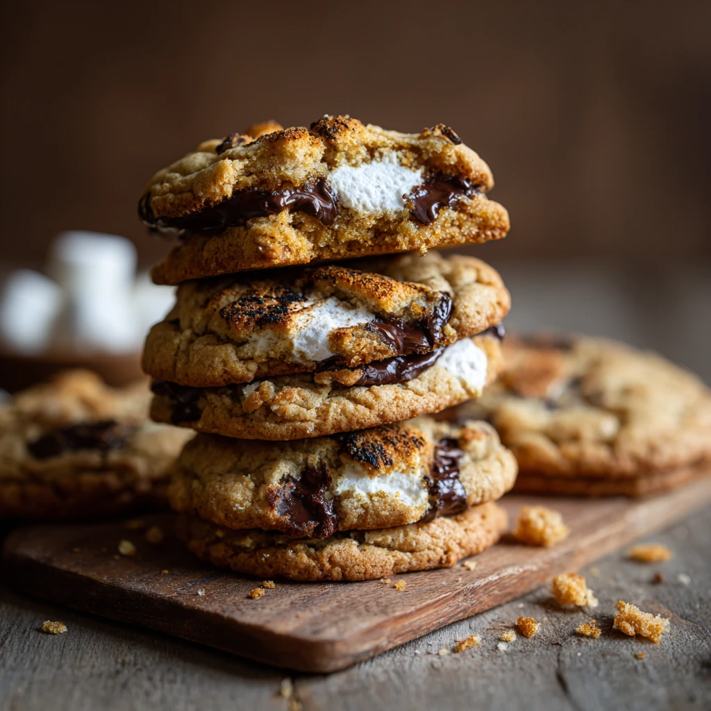 S'mores Cookies Recipe With Marshmallow & Chocolate