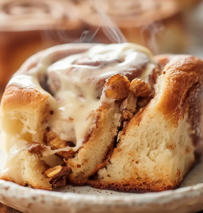Soft Fluffy Cinnamonwalnut Rolls Cream Cheese Frosting