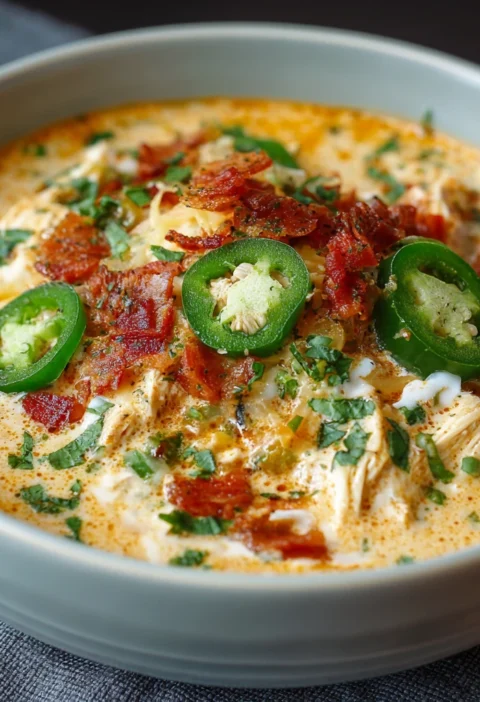 Spicy Creamy Jalapeo Popper Chicken Soup
