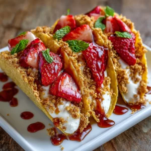 Strawberry Crunch Cheesecake Tacos Recipe