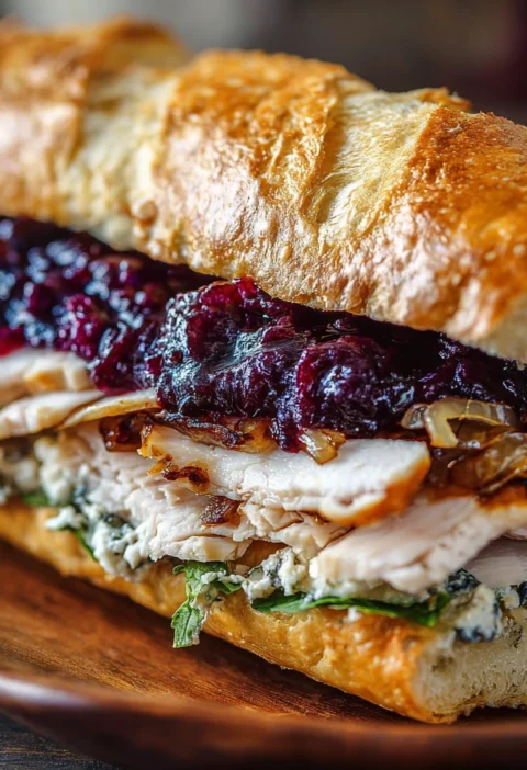 Brie Turkey Ciabatta Blueberry Jam Caramelized Onions Ultimate