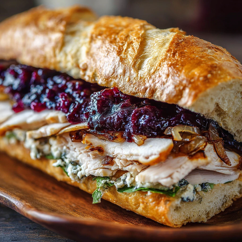 Brie and Turkey Ciabatta with Blueberry Jam and Caramelized Onions: The Ultimate Gourmet Sandwich
