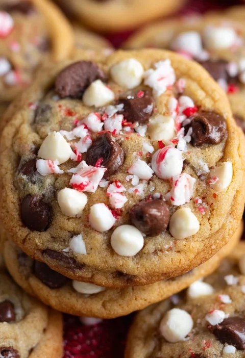 Candy Cane Chocolate Chip Cookies