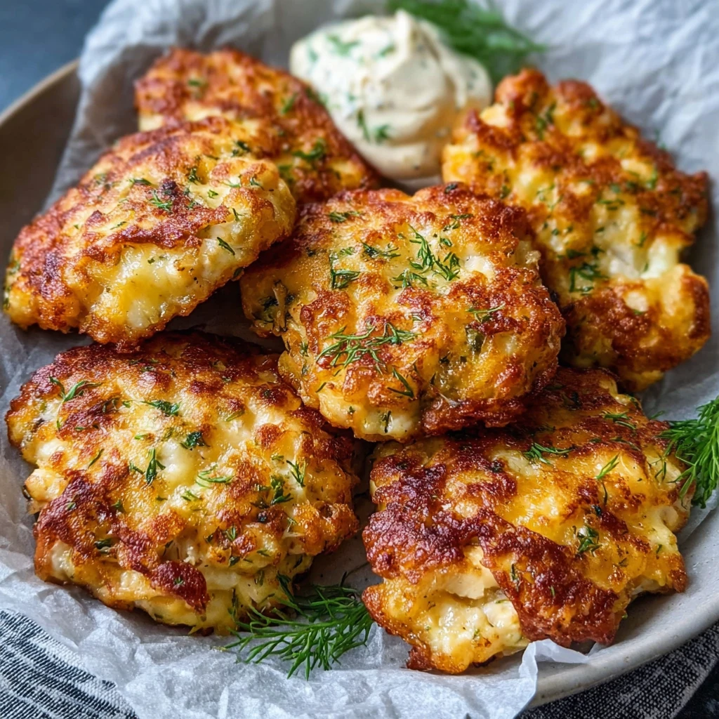 Cheesy chicken fritters