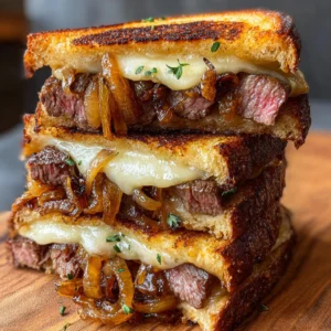 Cheesy Steak & Caramelized Onion Grilled Sandwich